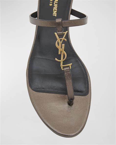 ysl logo thong sandals|ysl sandals flat.